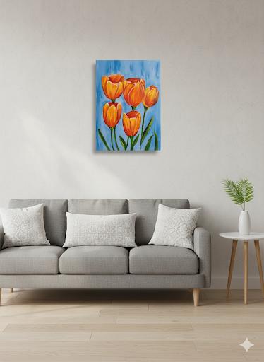 Handmade Tulips painting