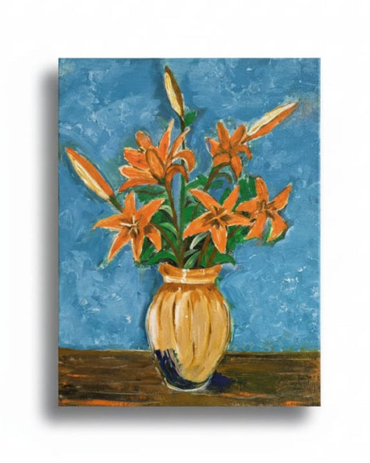 Vibrant Orange Floral Art l Abstract flowers