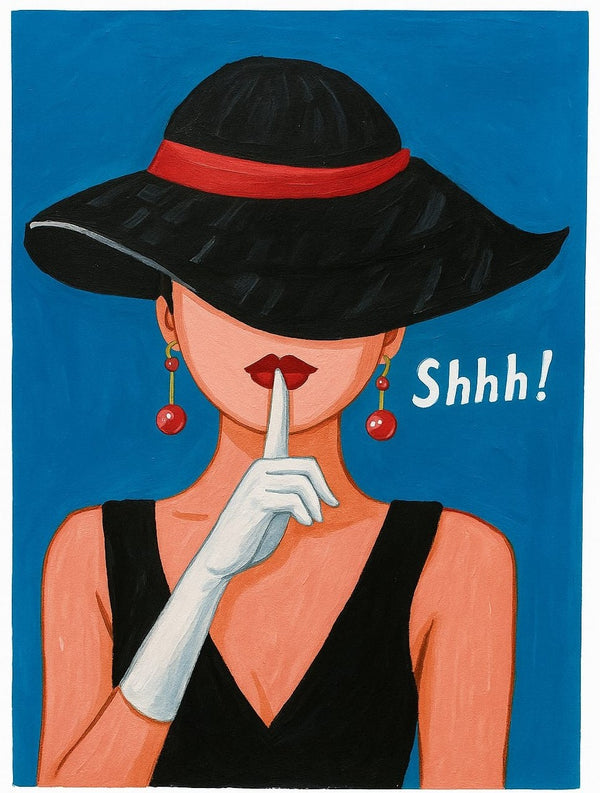 Handmade Modern Art Painting | Elegant Lady in Silence | With Frame