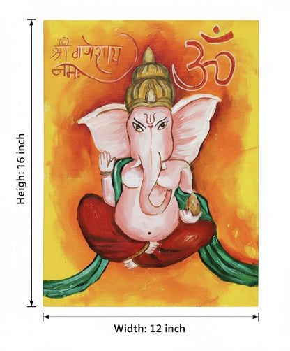Handmade Lord Ganesh Painting | Vibrant Spiritual Wall Art
