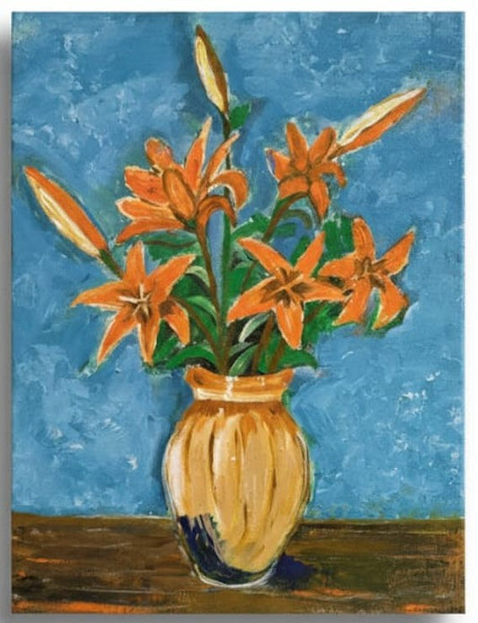 Vibrant Orange Floral Art l Abstract flowers