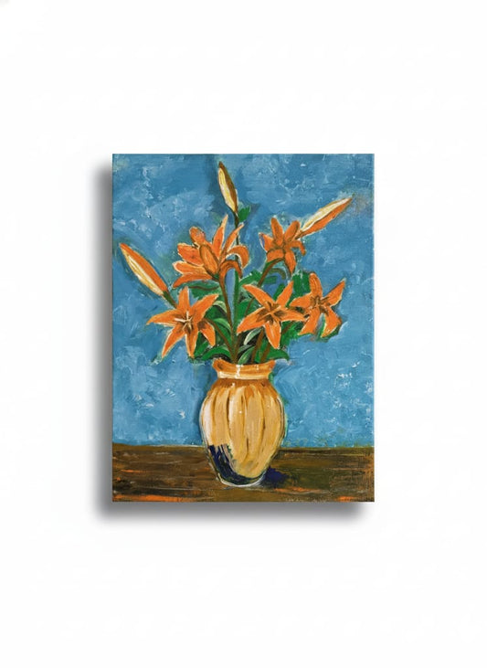 Vibrant Orange Floral Art l Abstract flowers
